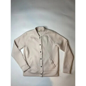 Zella Womens Size Small Light Pink Bomber Jacket Snap Button Up Flaw